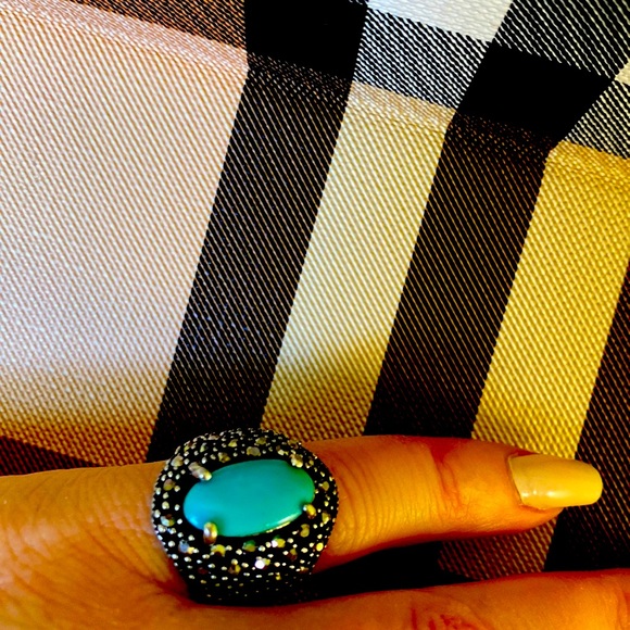 Vintage Beautiful Turquoise SparklingGemCustom Jewelry Ring NeverUsed